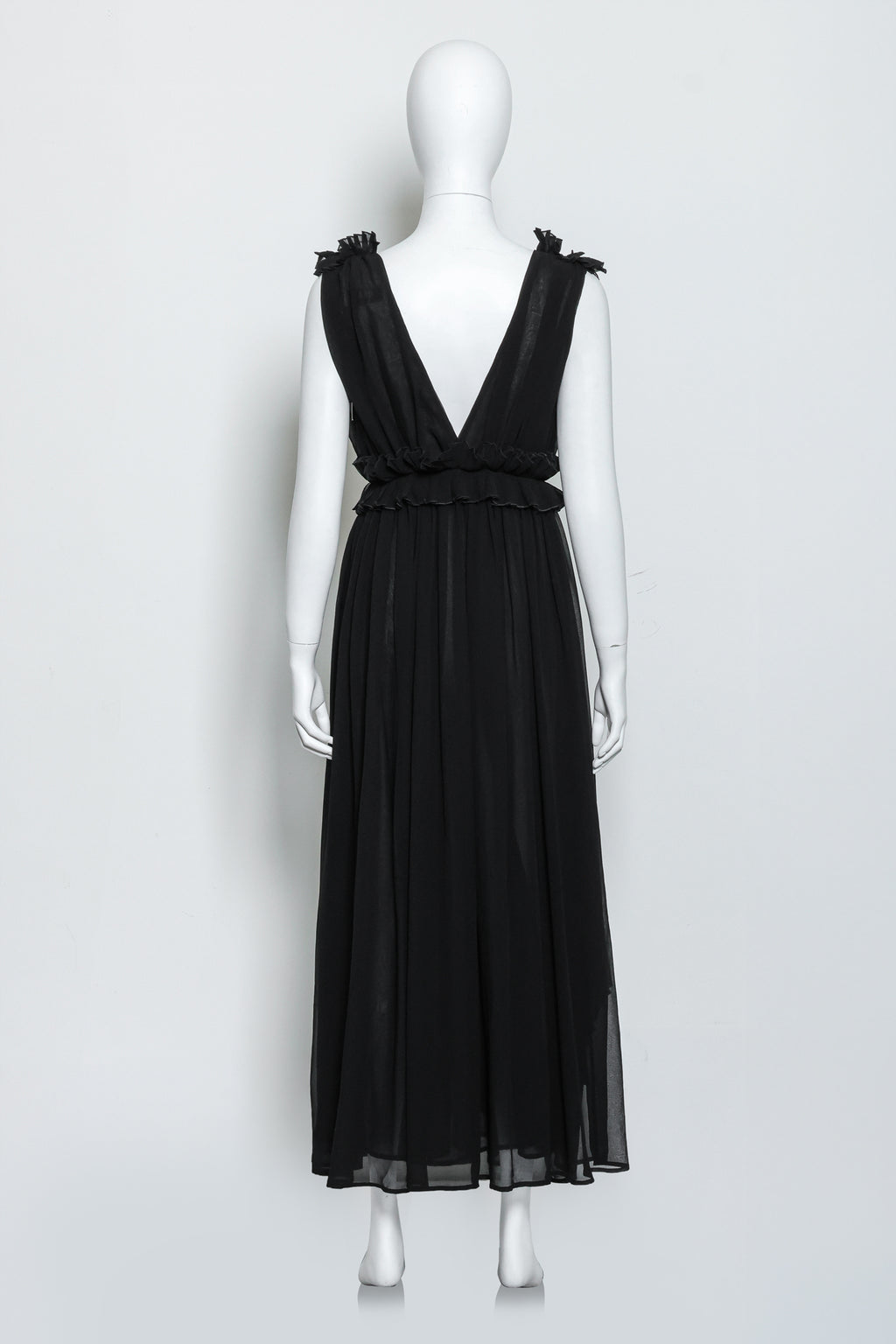MSGM - A BLACK PLEATED SLEEVELESS DRESS