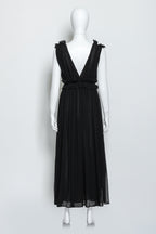 MSGM - A BLACK PLEATED SLEEVELESS DRESS
