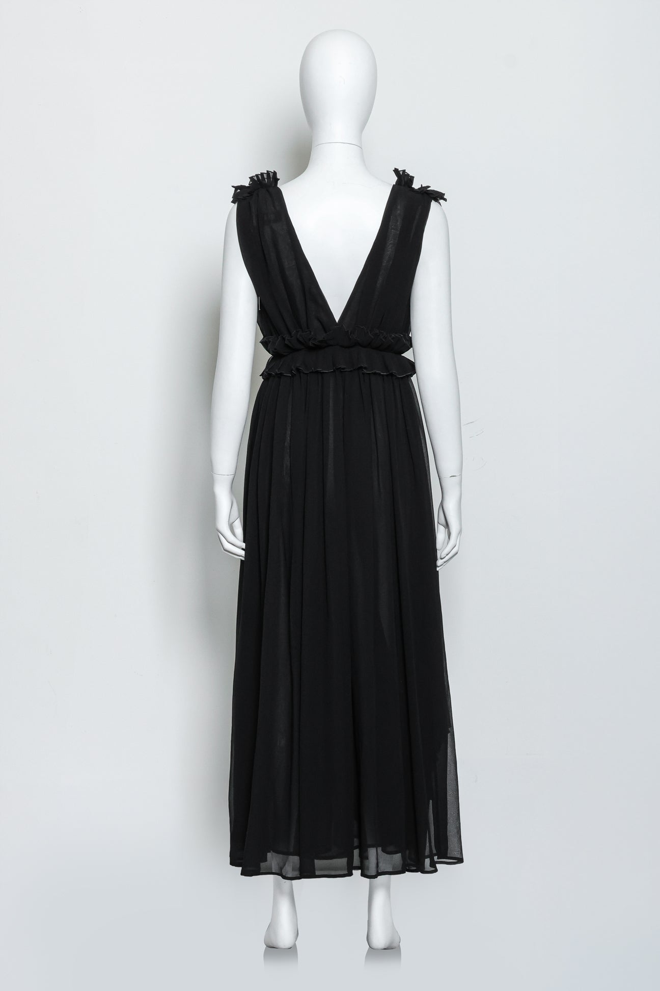 MSGM - A BLACK PLEATED SLEEVELESS DRESS