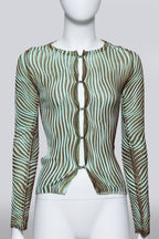 JUST CAVALLI - A MINT STRIPED CARDIGAN
