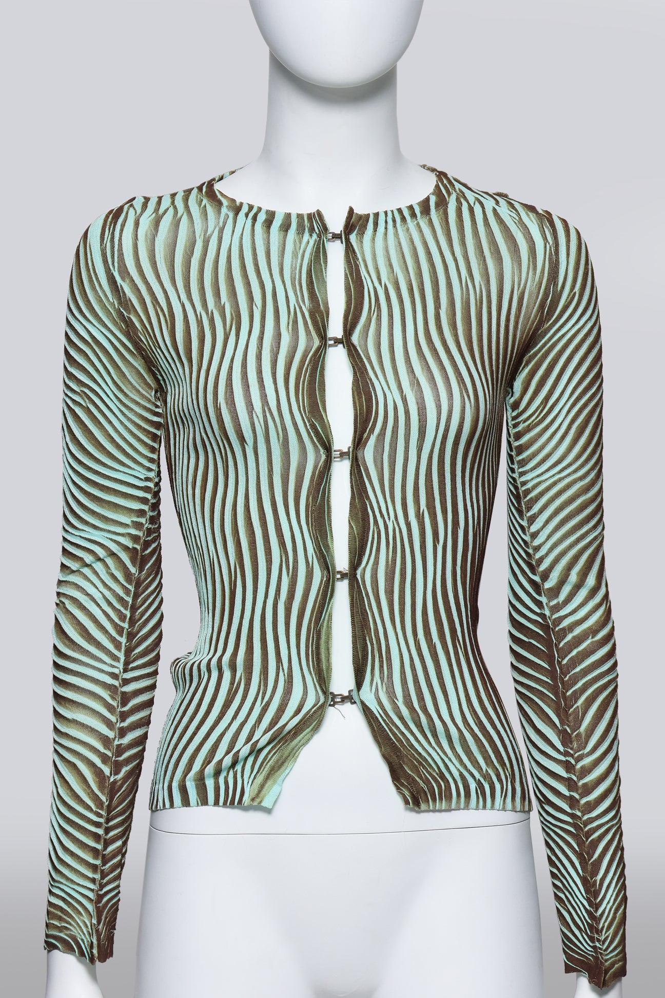 JUST CAVALLI - A MINT STRIPED CARDIGAN