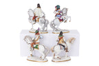 A SET OF FOUR WALLENDORF PORCELAIN FIGURES OF MUSKETEERS
