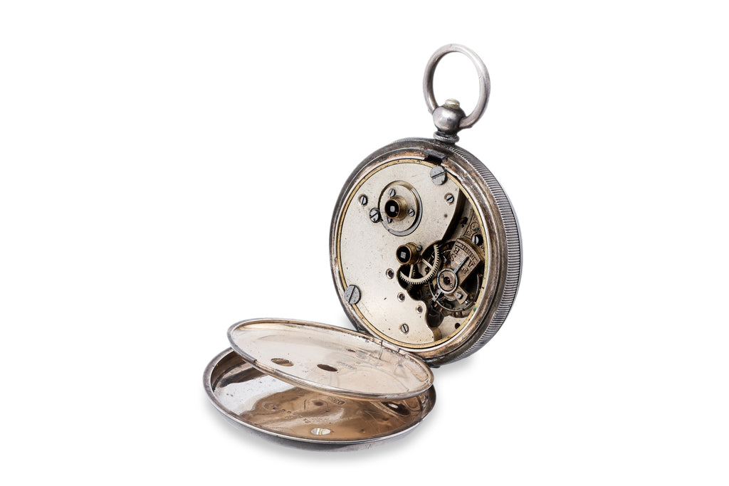 TWO SILVER CASED POCKET WATCHES
