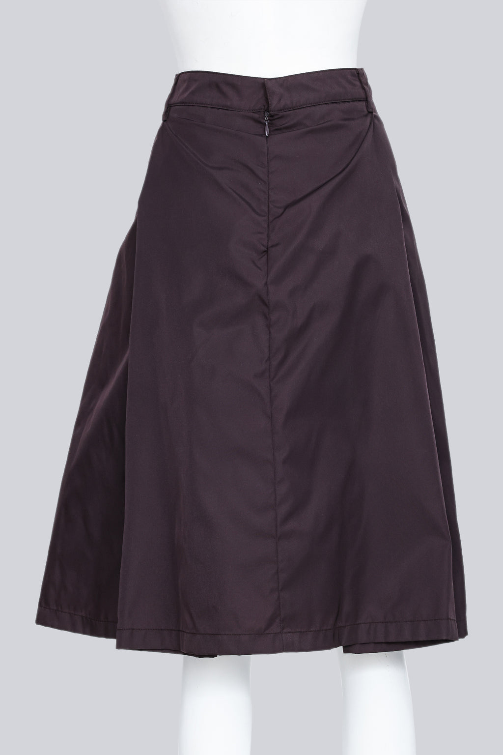 PRADA - A BROWN IRIDESCENT A-LINE MIDI SKIRT