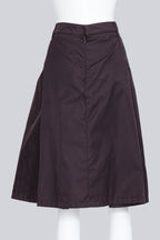 PRADA - A BROWN IRIDESCENT A-LINE MIDI SKIRT