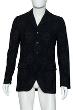 ANN DEMEULEMEESTER - A BLACK TEXTURED JACKET