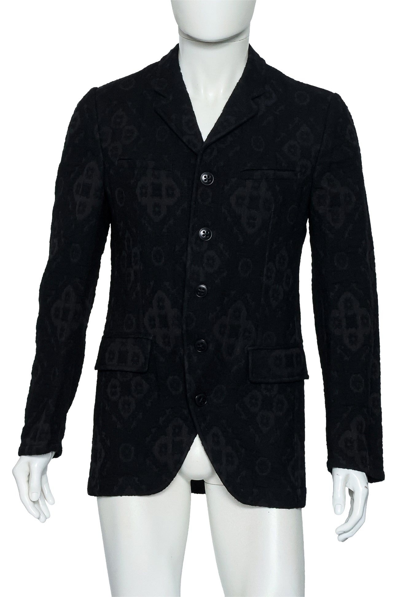 ANN DEMEULEMEESTER - A BLACK TEXTURED JACKET
