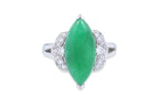 A JADEITE AND DIAMOND RING
