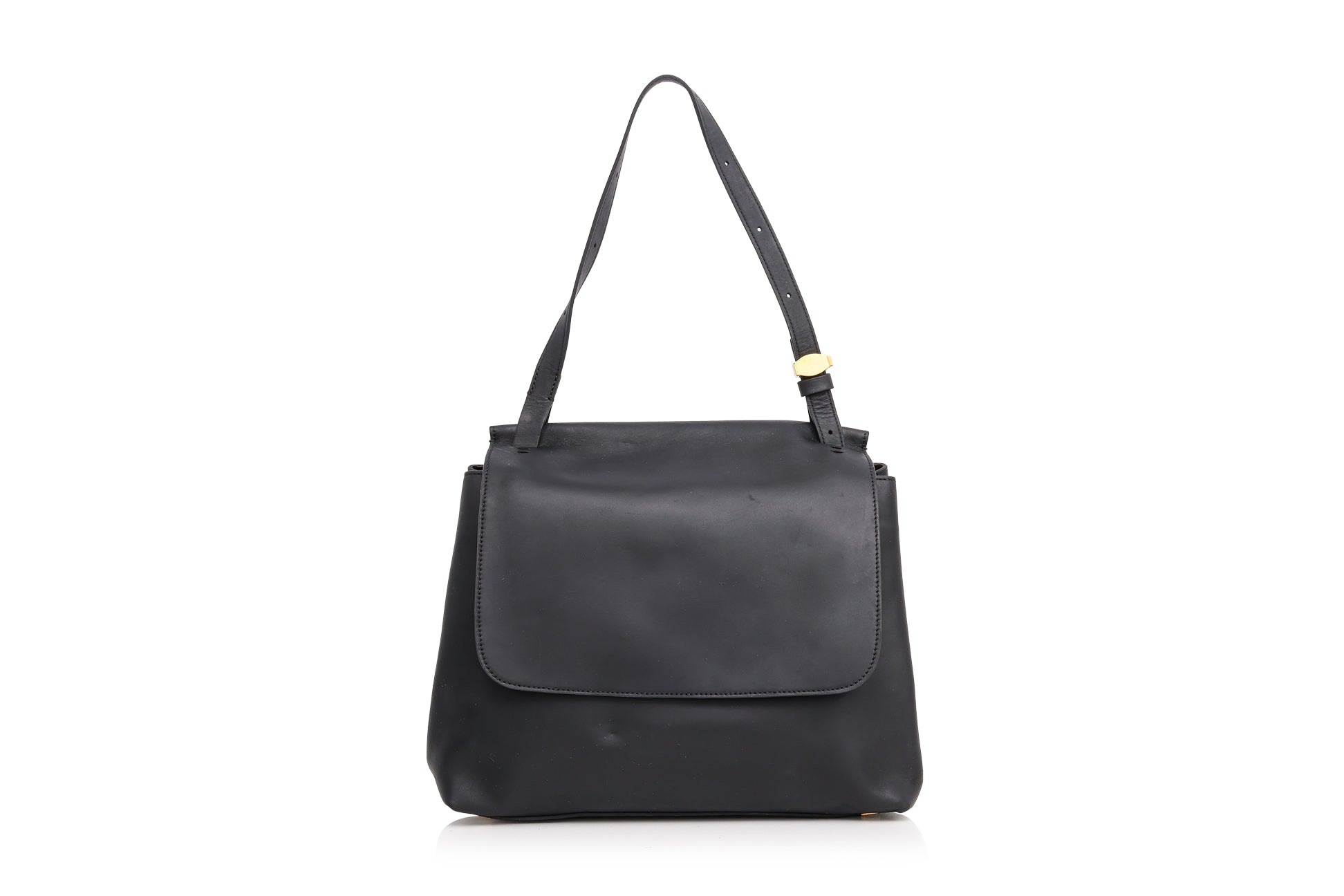 THE ROW - A BLACK LEATHER 'SIDEKICK' SHOULDER BAG