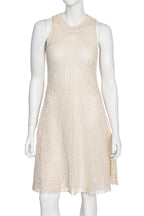 MULBERRY - A CREAM SILK CROCHET SLEEVELESS DRESS
