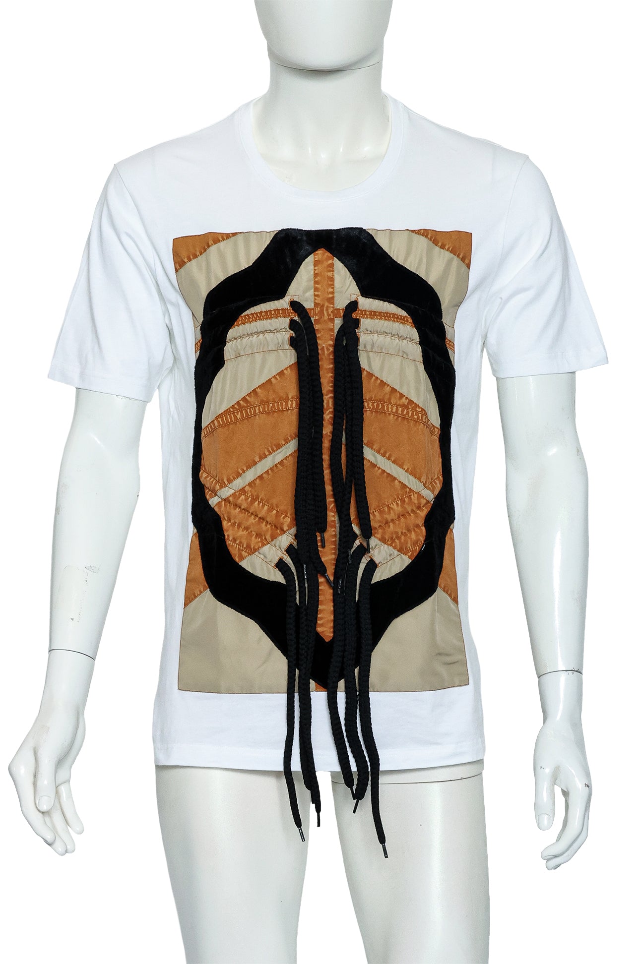CRAIG GREEN - A WHITE PATCHWORK APPLIQUÉ T-SHIRT