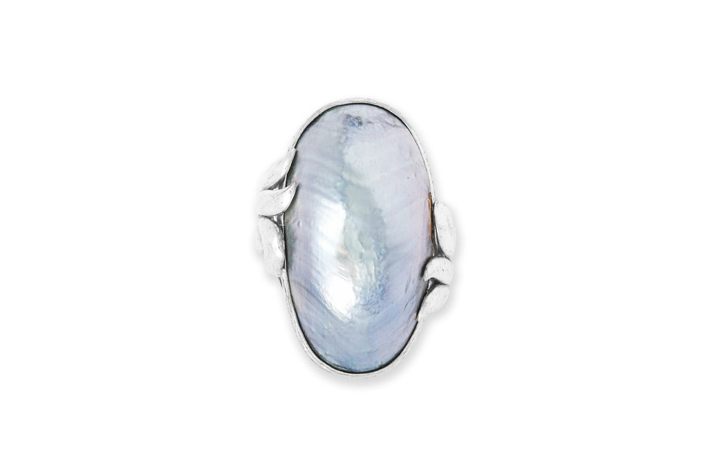 AN ABALONE SHELL RING