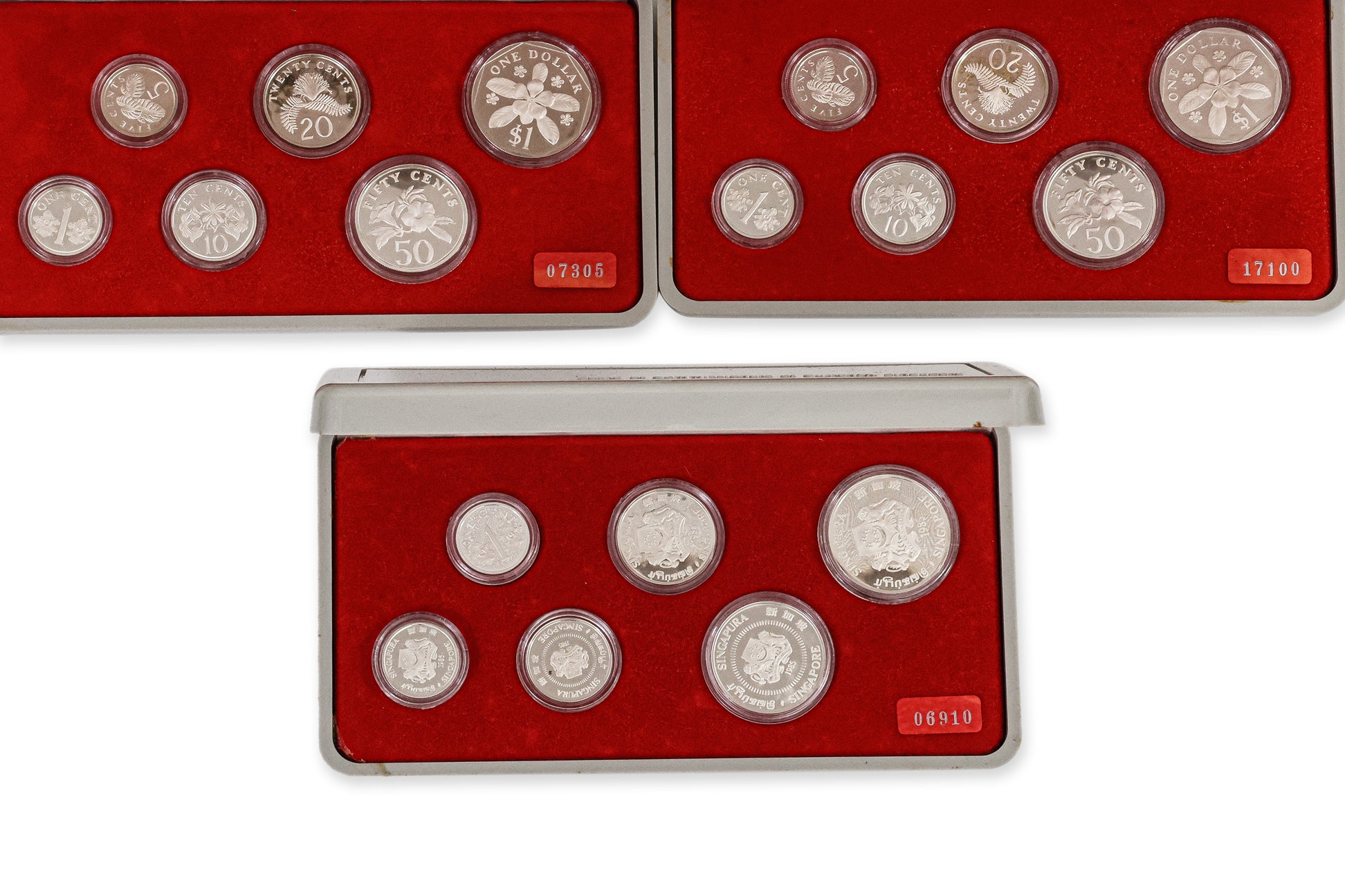 SINGAPORE, SILVER PROOF COIN SETS, 1983-1987 (5)