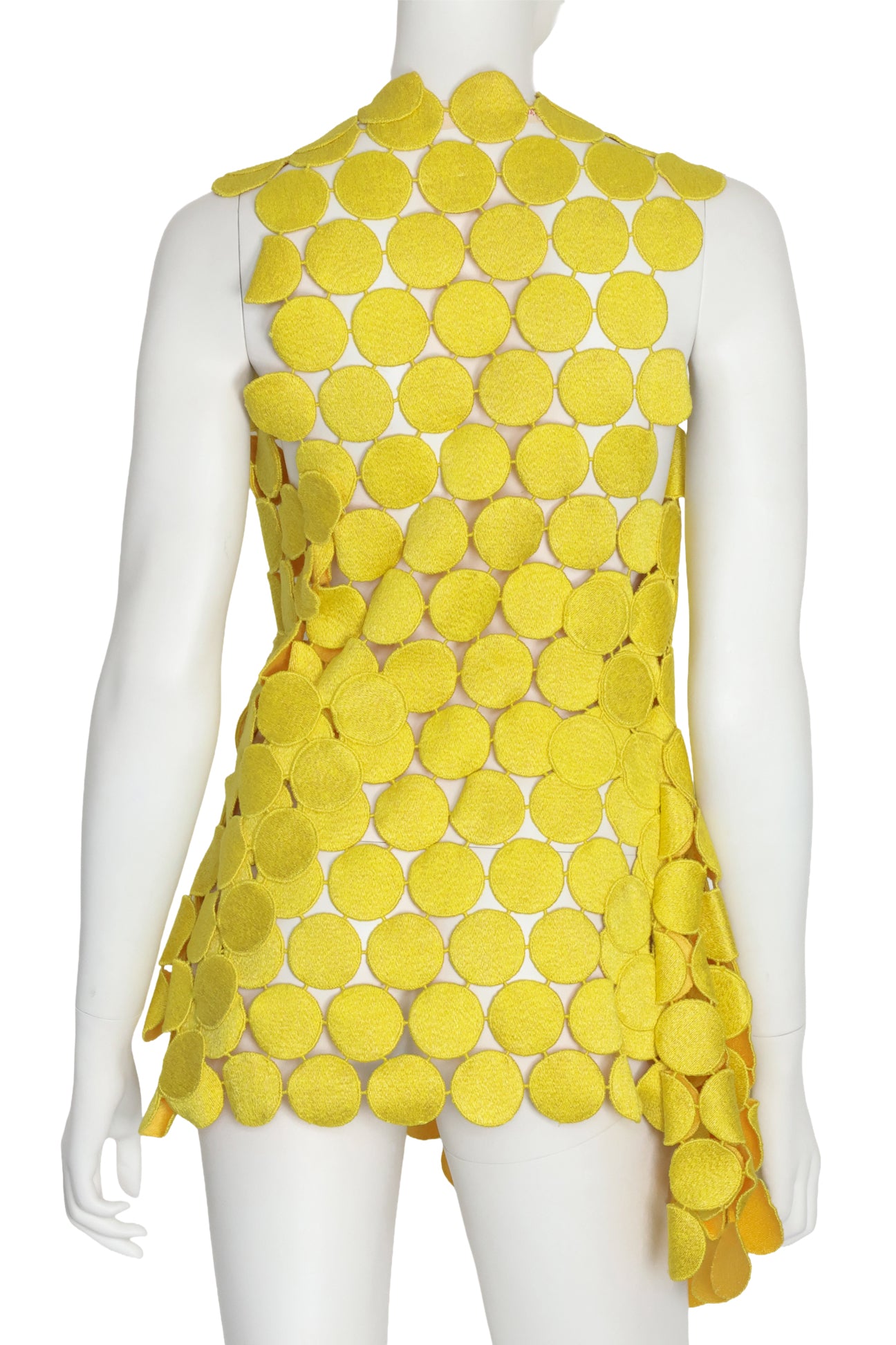 MARNI - A YELLOW CIRCLE CUTOUT SLEEVELESS TOP, S/S 2016