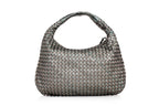 BOTTEGA VENETA – A TWO-TONE METALLIC INTRECCIATO LEATHER HOBO BAG