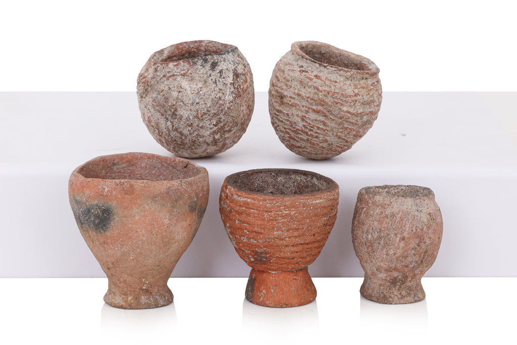 A GROUP OF TEN MINIATURE BAN CHIANG STYLE POTTERY VESSELS