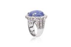 A STAR SAPPHIRE AND DIAMOND RING