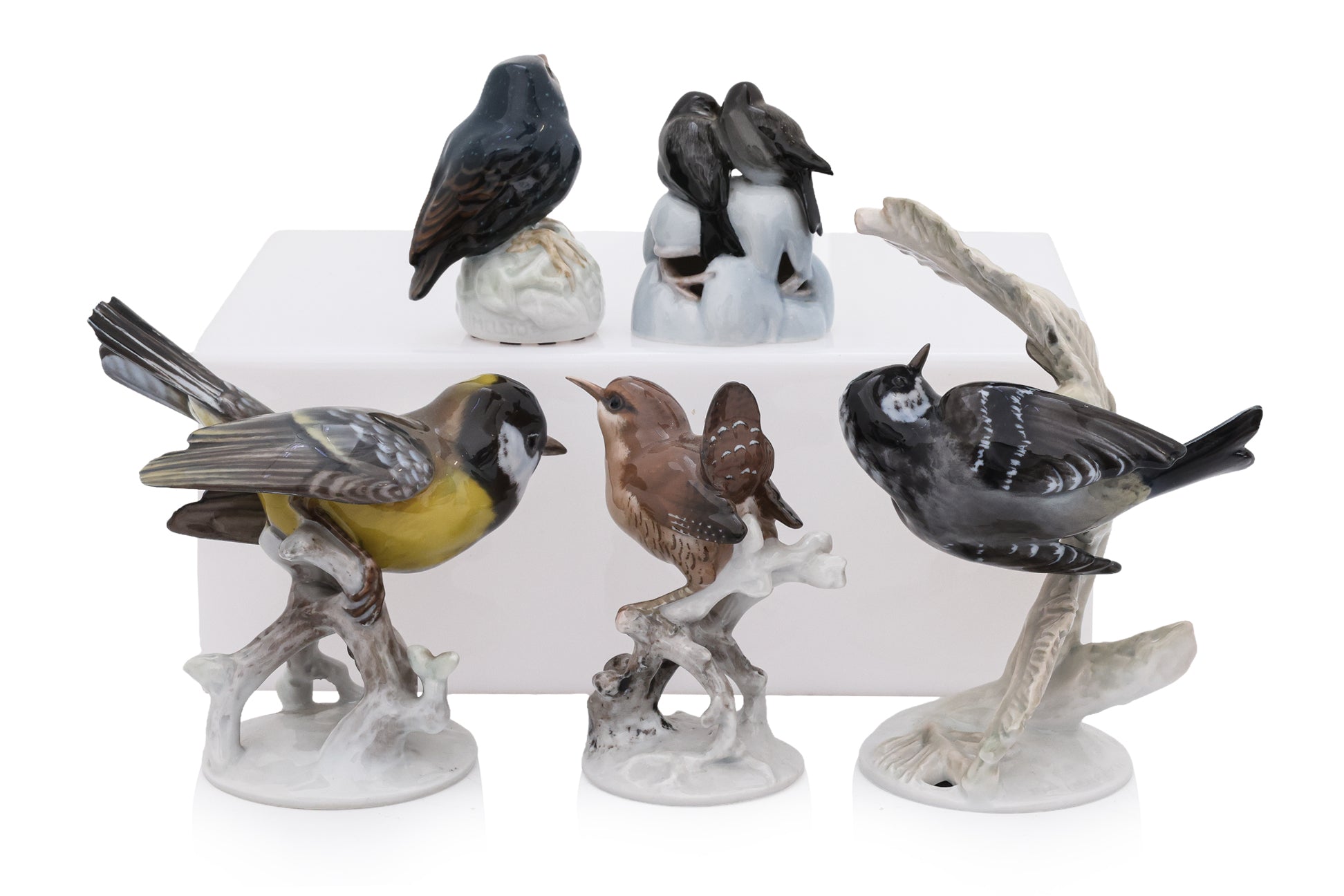 A GROUP OF FIVE ROSENTHAL PORCELAIN MODELS OF BIRDS