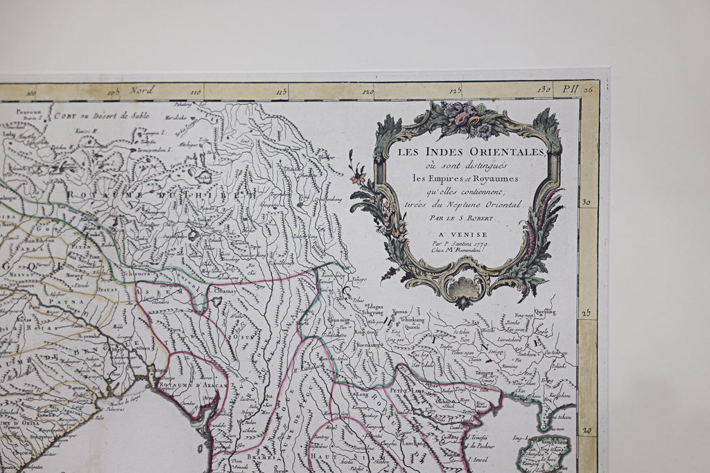 A 1779 ITALIAN MAP OF INDIA, THAILAND, VIETNAM AND MALAYSIA