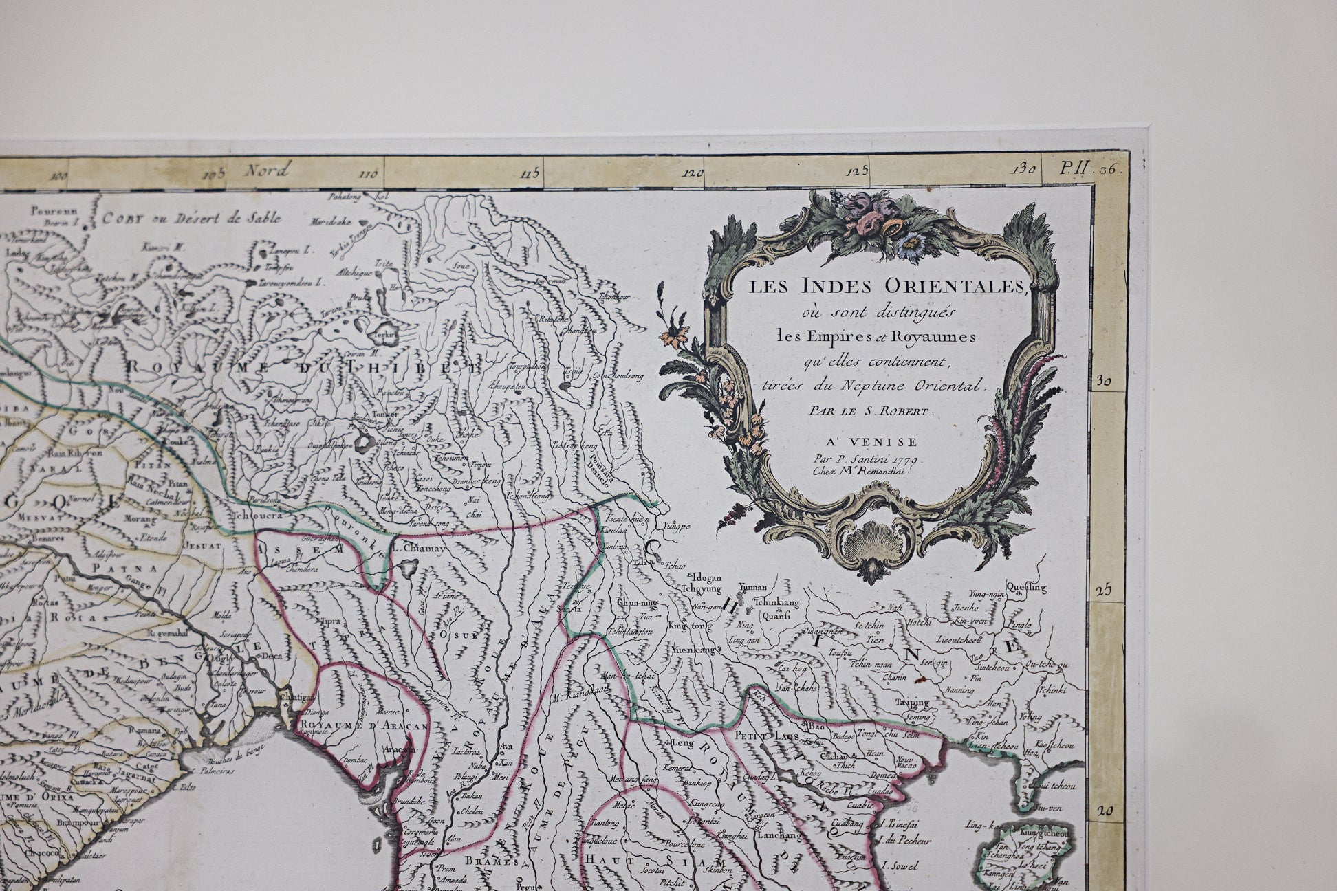 A 1779 ITALIAN MAP OF INDIA, THAILAND, VIETNAM AND MALAYSIA