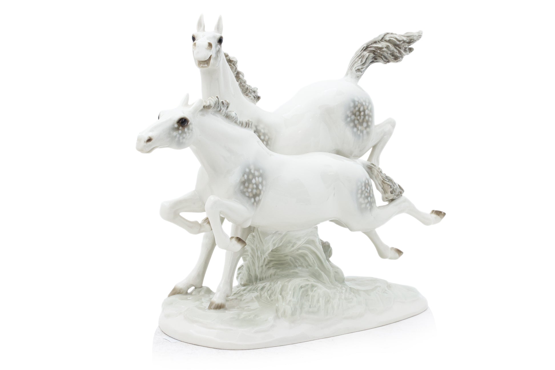 A HUTSCHENREUTHER 'IN FREEDOM' HORSES PORCELAIN GROUP