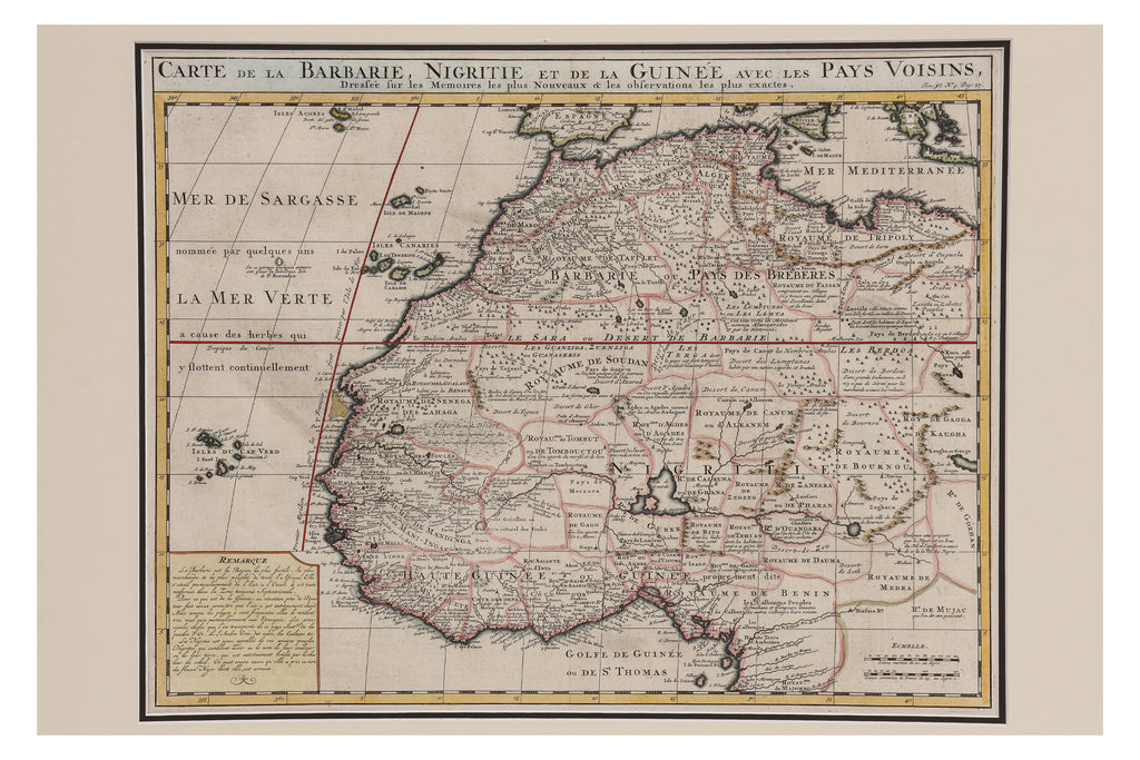 CARTE DE LA BARBARIE, NIGRITIE, ET DE LA GUINEE... HENRI ABRAHAM CHATELAIN, C. 1705-1739