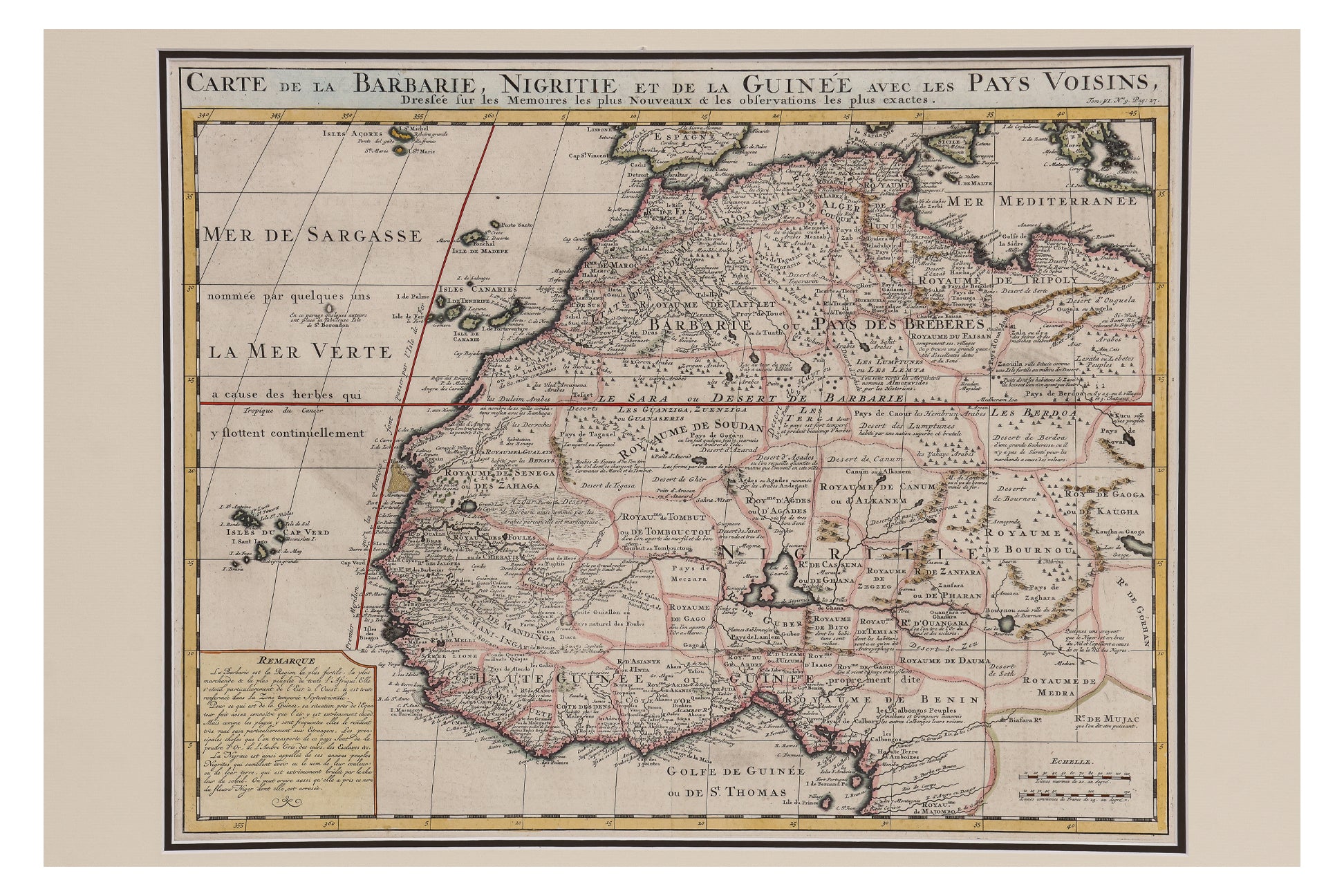CARTE DE LA BARBARIE, NIGRITIE, ET DE LA GUINEE... HENRI ABRAHAM CHATELAIN, C. 1705-1739