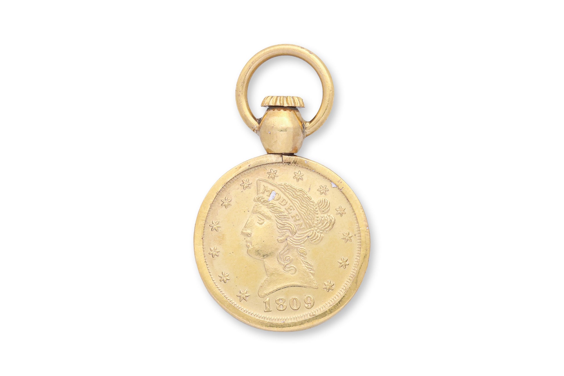 A PRIZE JEWELLERY MODERN FLOWER GOLD PENDANT