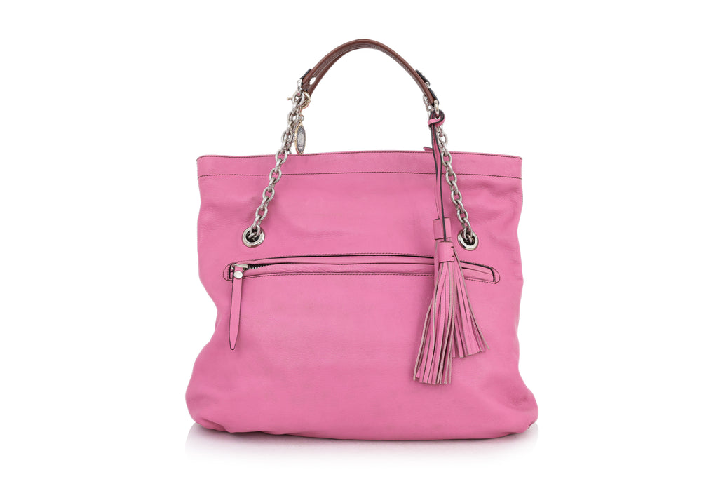 LANVIN - A PINK LEATHER SHOULDER BAG