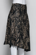 AKIRA - A BLACK AND GOLD FLORAL PRINT SKIRT