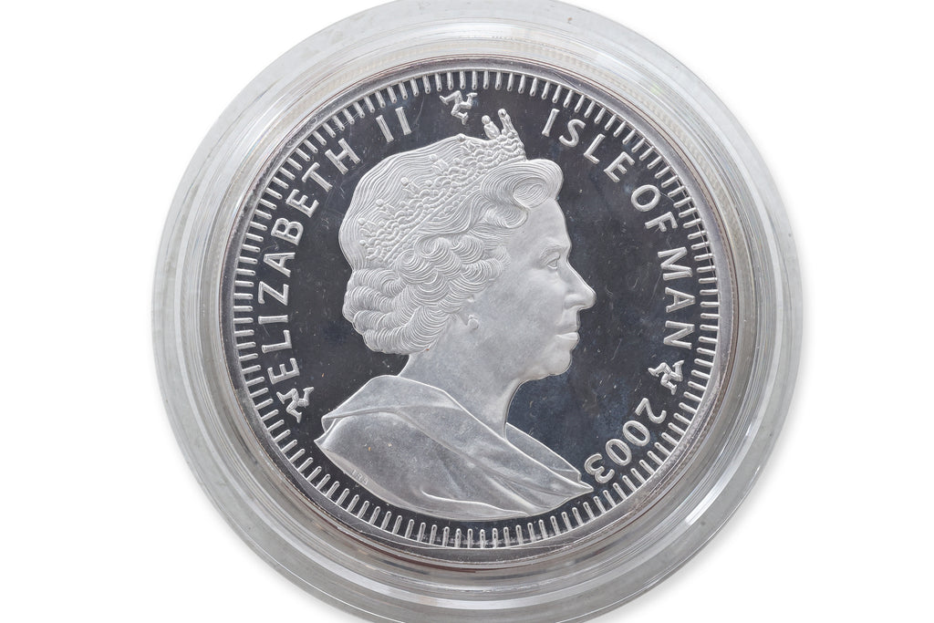 GREAT BRITAIN, ISLE OF MAN, 2003, 130 CROWNS, 400TH ANNIVERSARY OF QUEEN ELIZABETH, 4KG SILVER COIN