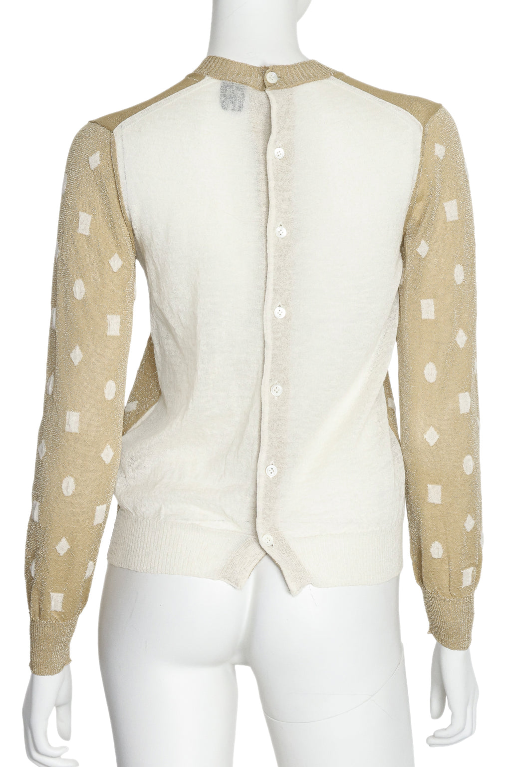 COMME DES GARÇONS TRICOT - A SHEER POLKA DOT SWEATER WITH BUTTON UP BACK, 2013