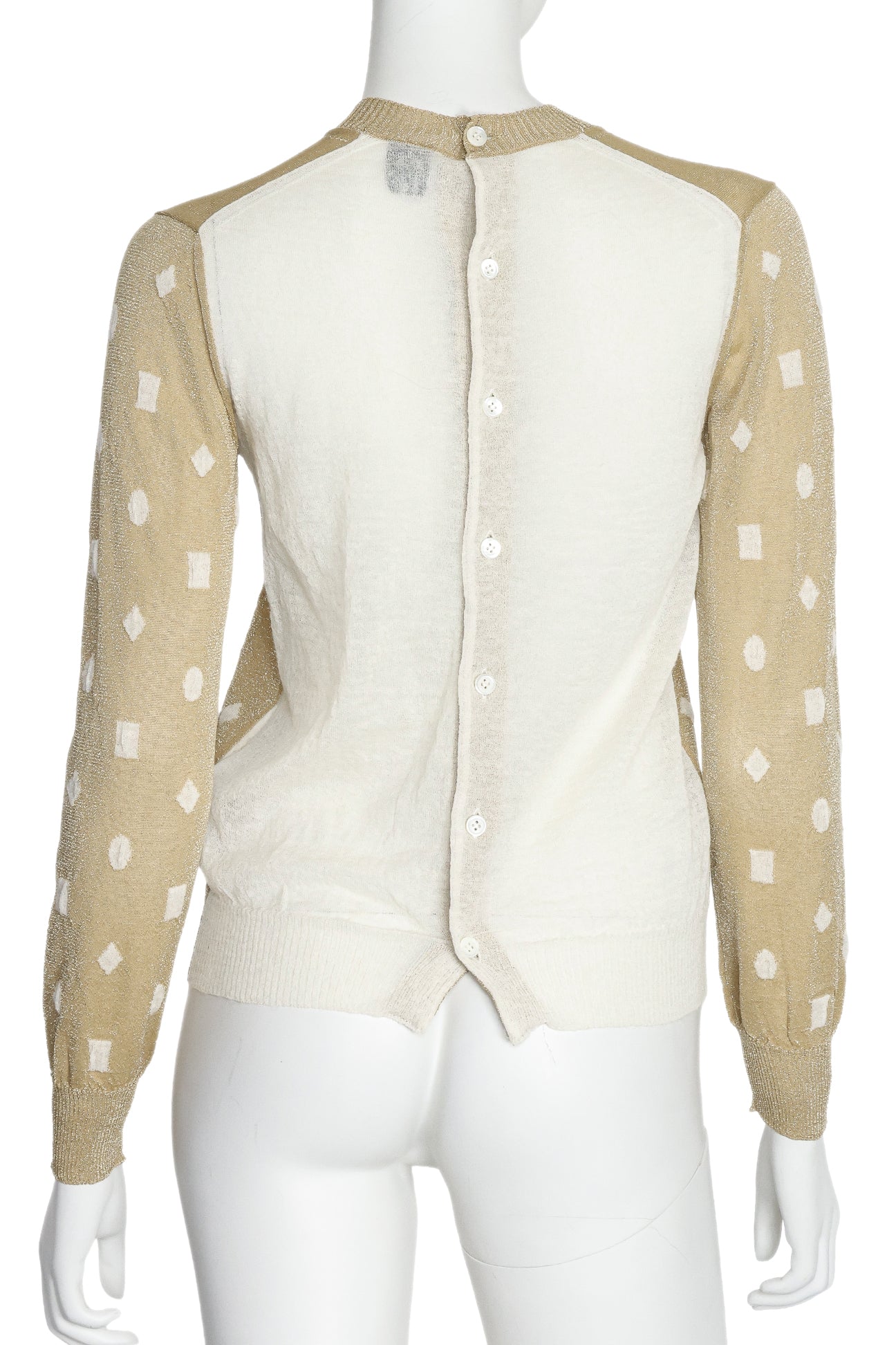 COMME DES GARÇONS TRICOT - A SHEER POLKA DOT SWEATER WITH BUTTON UP BACK, 2013