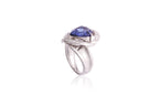 A TANZANITE AND DIAMOND 'ABSTRACT' RING