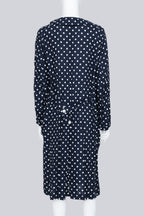 COMME DES GARÇONS - A 2013 NAVY AND WHITE POLKA DOT LONG SLEEVE DRESS