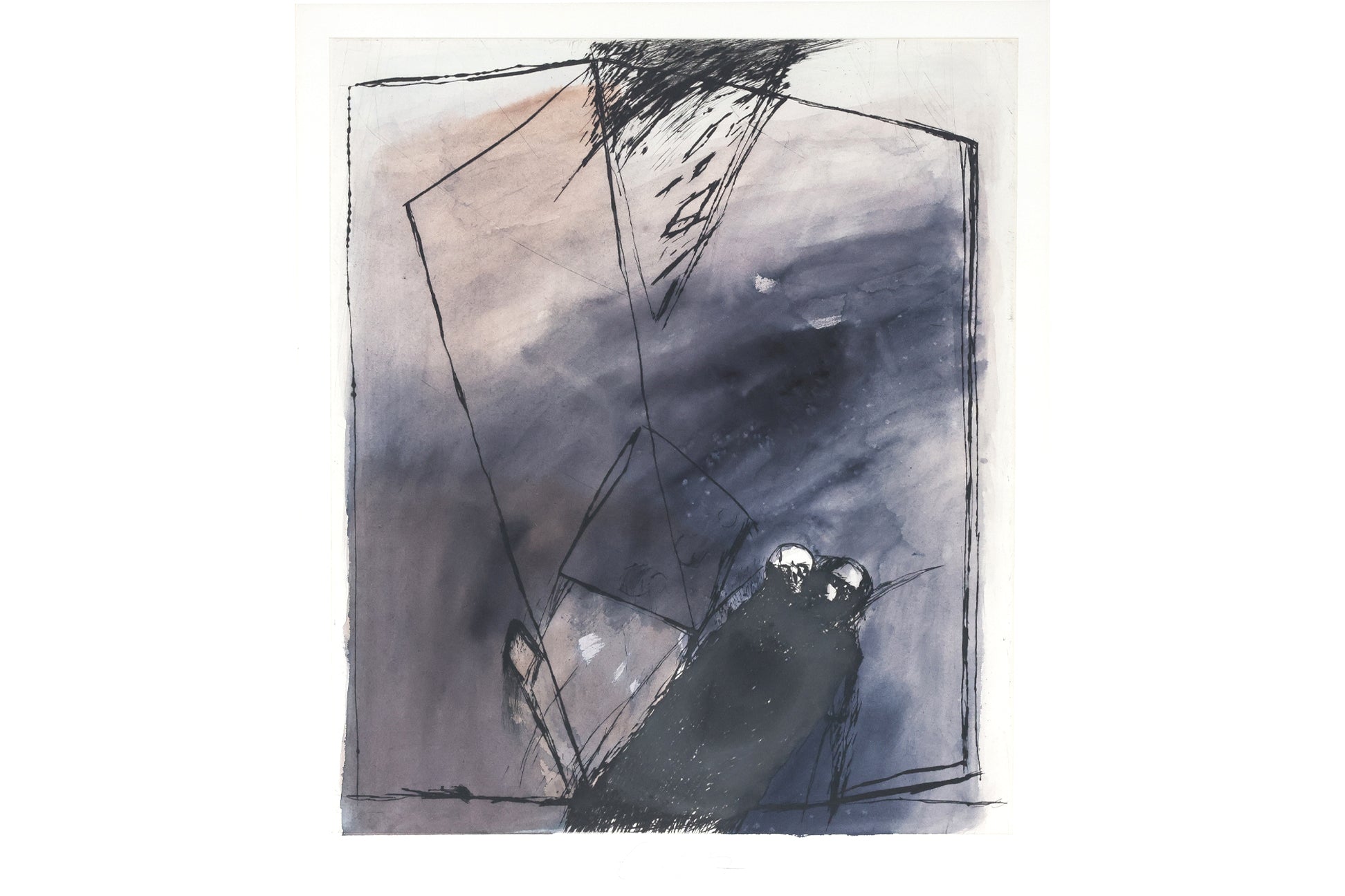 HEINZ EGGER (SWISS, B.1937) - BLUE ABSTRACT, 1987 (3)