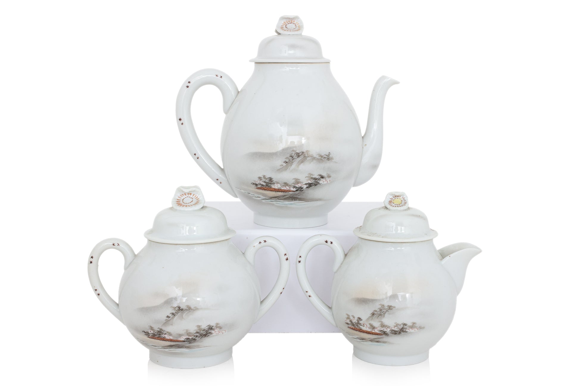 A JAPANESE EGGSHELL PORCELAIN TEA SET