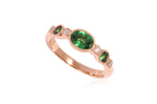 A TSAVORITE AND DIAMOND RING