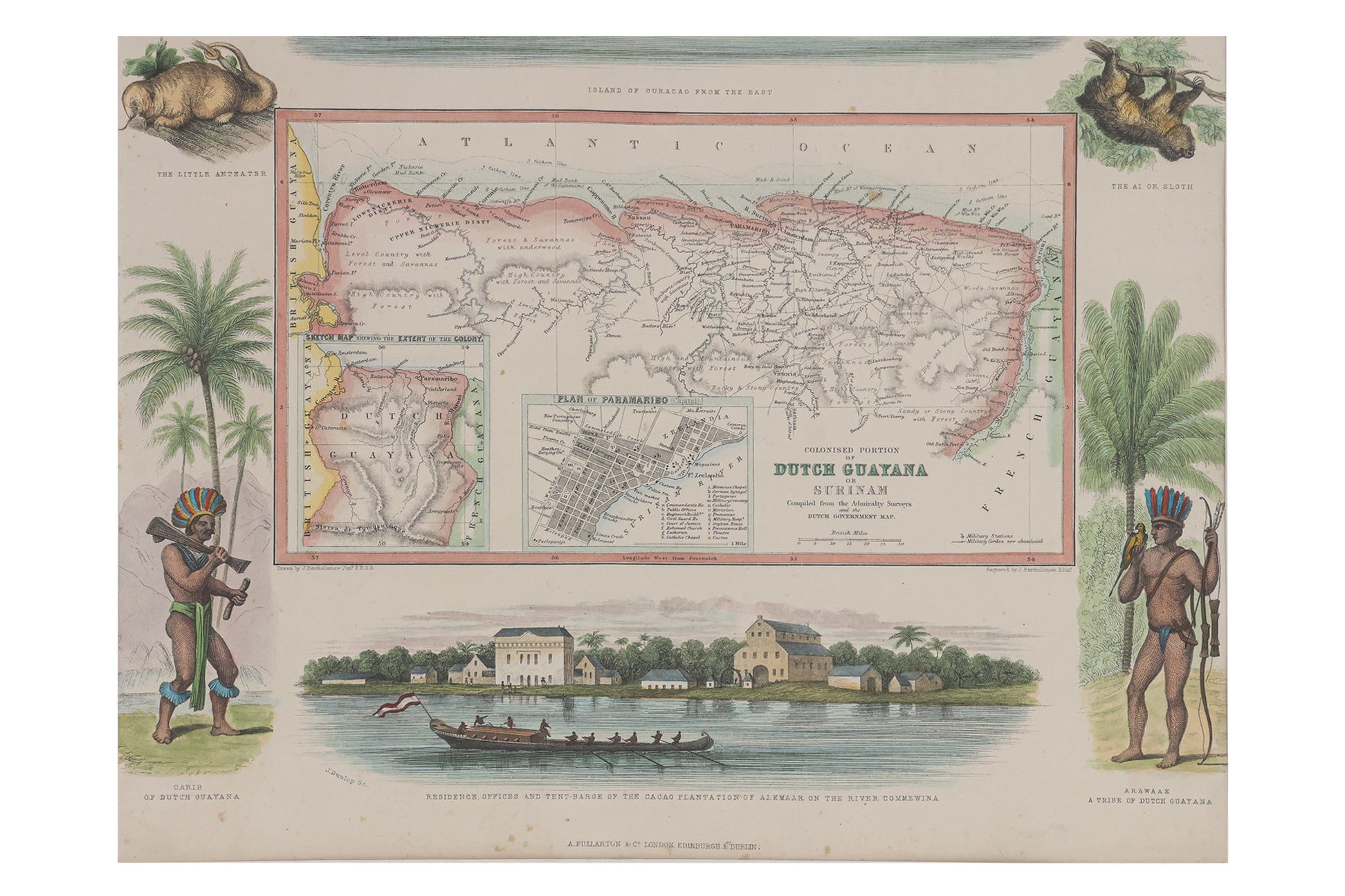 TWO LITHOGRAPHS OF DUTCH POSSESSIONS AND PORTUGUESE ISLANDS, FULLARTON & CO, C. 1860-69