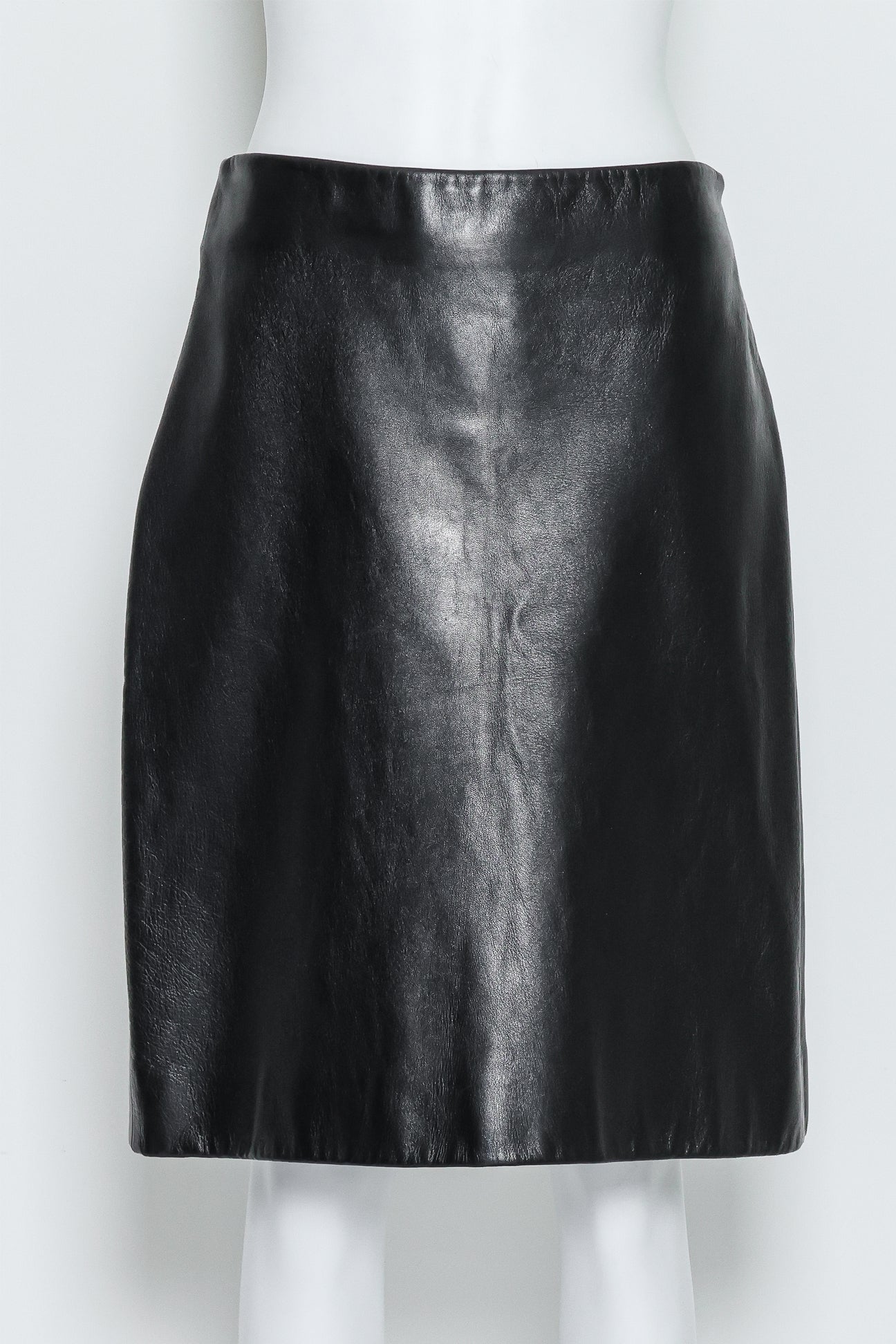 PROENZA SCHOULER - A BLACK LEATHER PENCIL SKIRT
