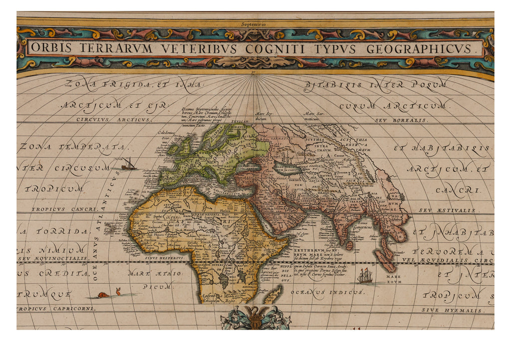 ORBIS TERRARUM VETERIBUS COGNITI TYPUS GEOGRAPHICUS, JOHANNES JANSSONIOUS, 1741