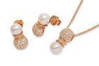 AN AKOYA CULTURED PEARL AND DIAMOND MATCHING SET