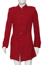 YOHJI YAMAMOTO POUR HOMME - A RED WOOL MILITARY STYLE COAT
