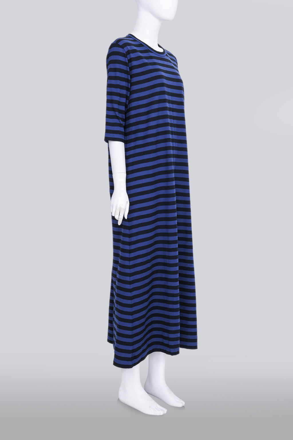 COMME DES GARCONS - A 2015 NAVY AND BLACK STRIPED T-SHIRT DRESS