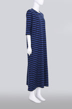 COMME DES GARCONS - A 2015 NAVY AND BLACK STRIPED T-SHIRT DRESS