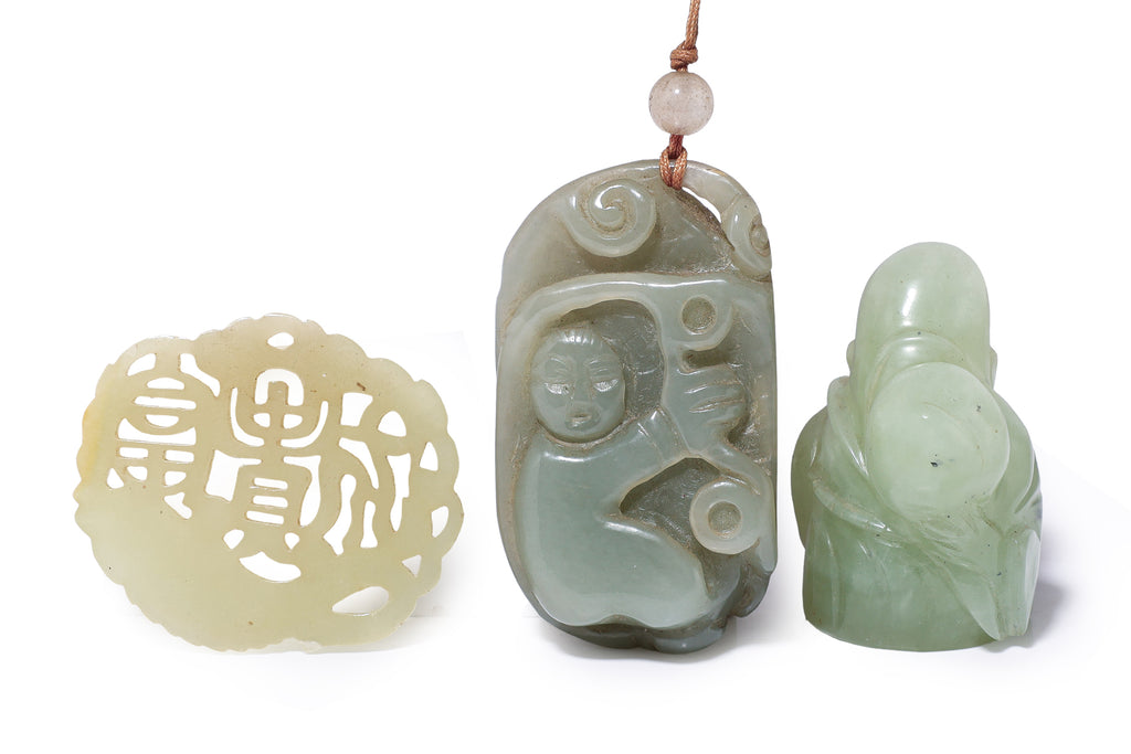 A GROUP OF THREE JADE CARVINGS