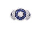 A DIAMOND AND SAPPHIRE RING