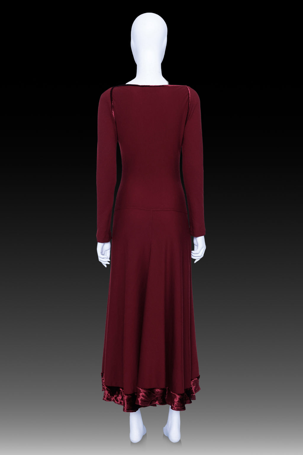 DONNA KARAN - A LONG RED WOOL BLEND DRESS
