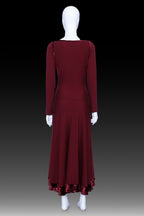 DONNA KARAN - A LONG RED WOOL BLEND DRESS