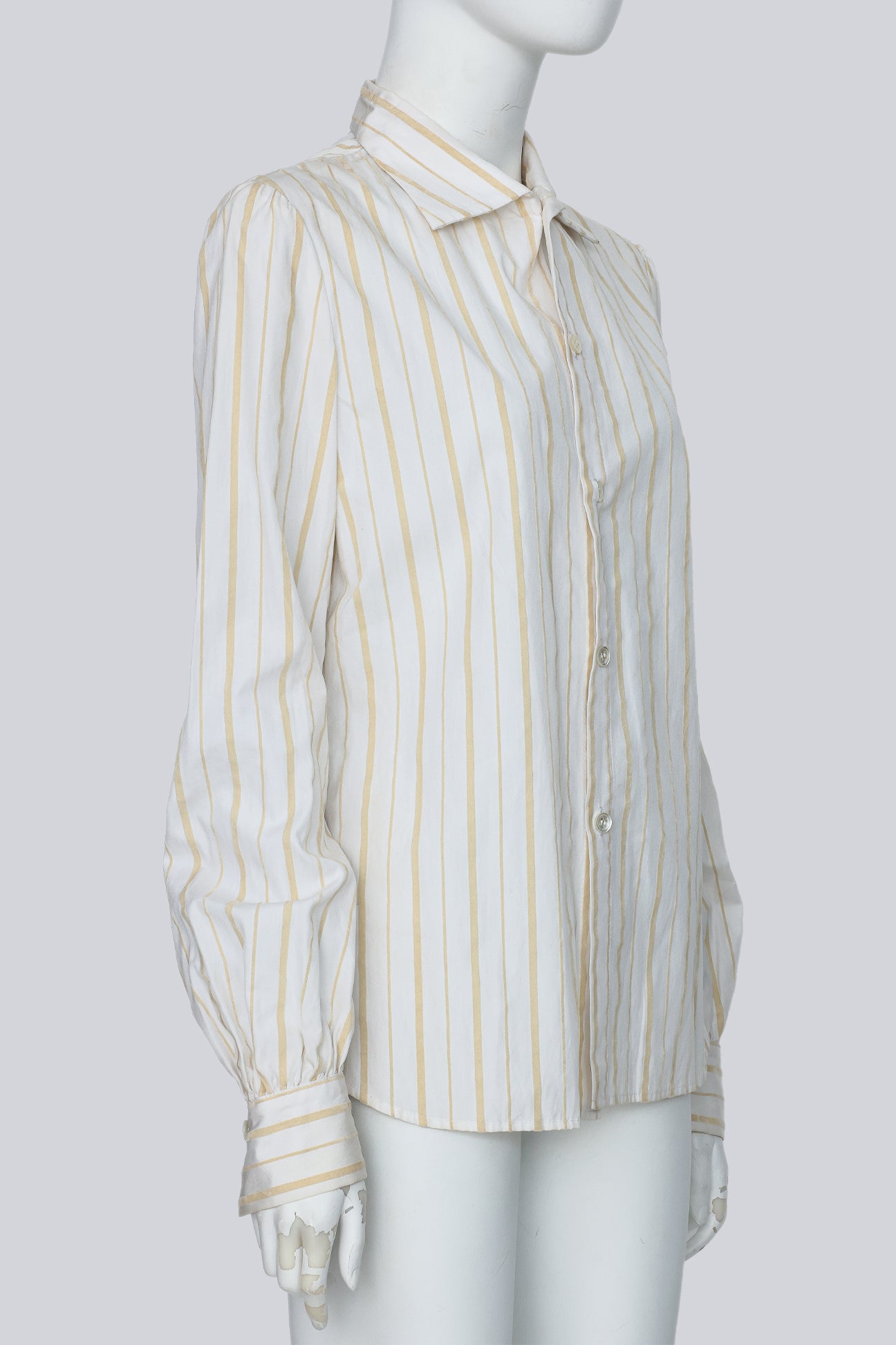 YOHJI YAMAMOTO NOIR - A STRIPED BUTTON UP SHIRT